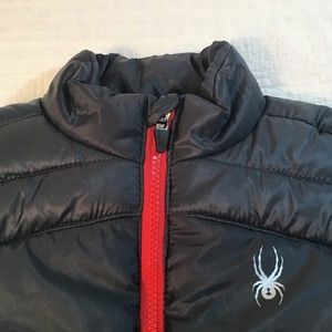 Spyder youth sz 4T puffer vest red black like new